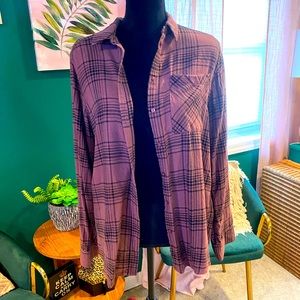 🍁Express Plaid Boyfriend Flannel Shirt